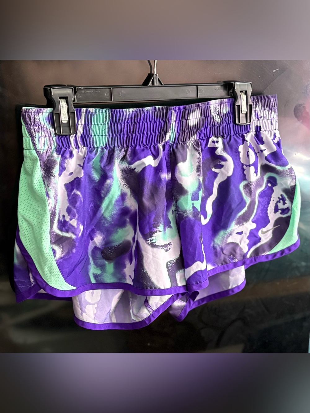Nike Purple Abstract Print Women’s Athletic Shorts